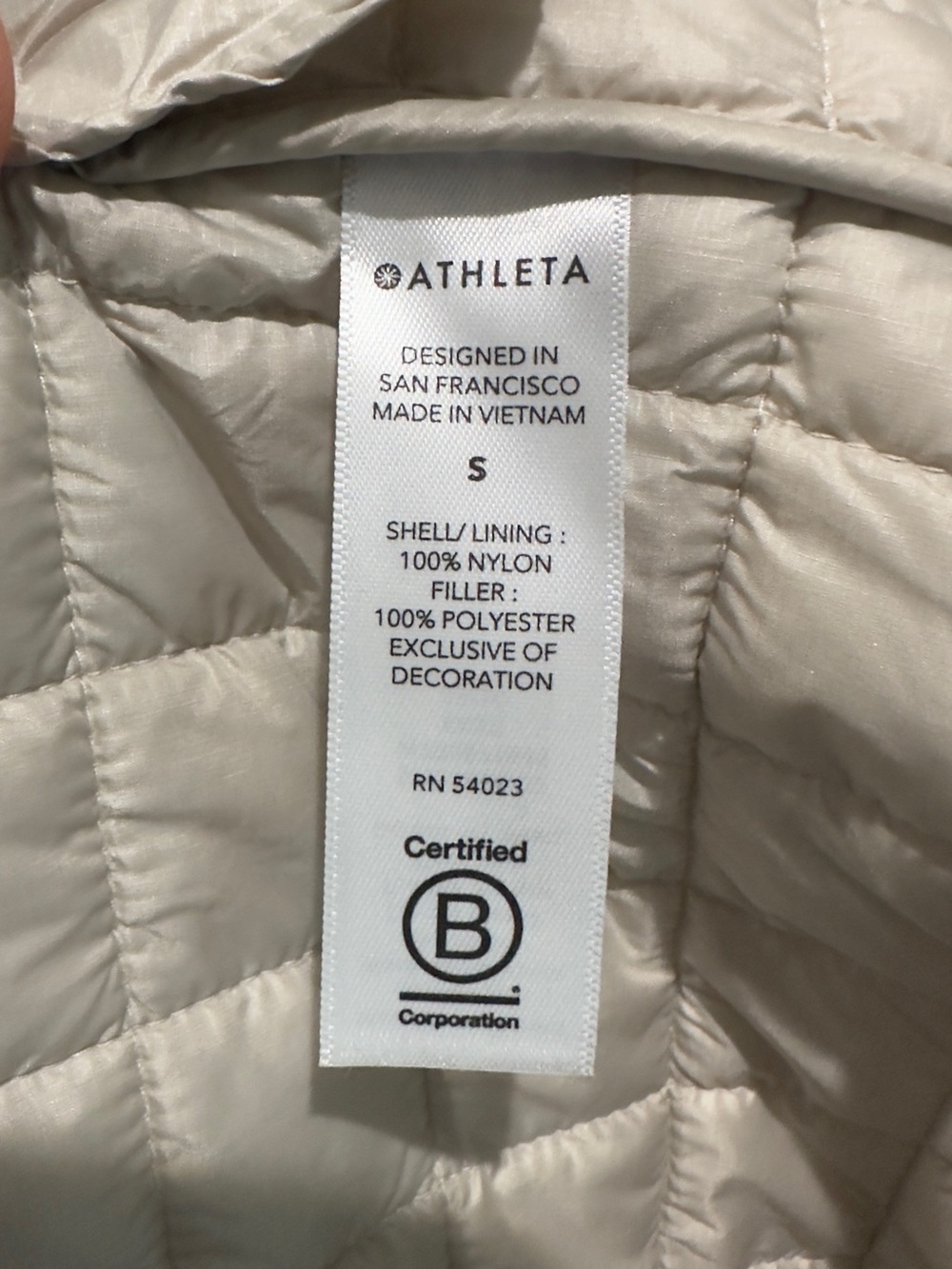 Athleta Quilted Long Zip-Front Jacket in Light Beige - Picture 4 of 4